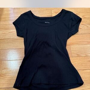 Pilcro Black Fitted Cap Sleeve T-Shirt